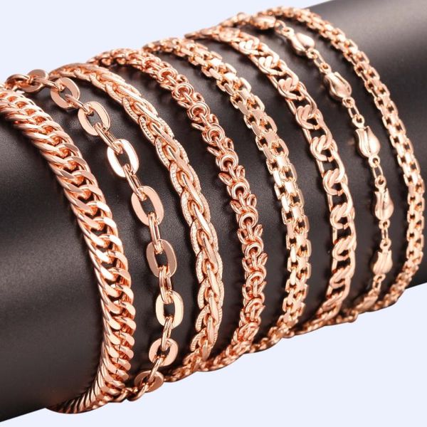 10 style 3mm 5mm men bracelet women 585 rose gold color curb snail 20cm chains wristband jewelry 2020, Black
10 style 3mm 5mm men bracelet women 585 rose gold color curb snail 20cm chains wristband jewelry 2020, Black
