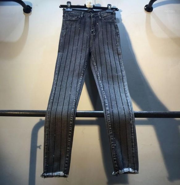 new spring autumn heavy vertical drilled high waist skinny jeans women's black denim pants students stretch pencil trousers1, Blue
new spring autumn heavy vertical drilled high waist skinny jeans women's black denim pants students stretch pencil trousers1, Blue