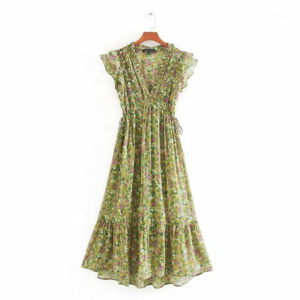 new 2020 women sweet v neck print chiffon midi dress elegant agaric lace ruffles vestidos chic brand party summer dresses ds35811, Black;gray
new 2020 women sweet v neck print chiffon midi dress elegant agaric lace ruffles vestidos chic brand party summer dresses ds35811, Black;gray
