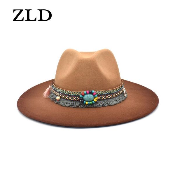 wide brim hats zld autumn winter vintage women fedoras hat fashion national style men big casual ladies elegant jazz cap, Blue;gray
wide brim hats zld autumn winter vintage women fedoras hat fashion national style men big casual ladies elegant jazz cap, Blue;gray