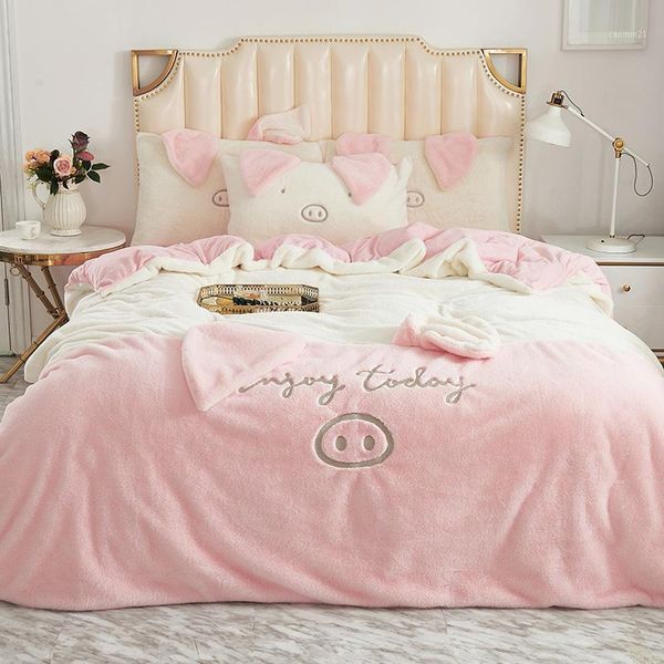 4pieces cartoon pig ears duvet cover set pink white soft fleece velvet flannel fabric girls bedding sets bed sheet pillowcases1
4pieces cartoon pig ears duvet cover set pink white soft fleece velvet flannel fabric girls bedding sets bed sheet pillowcases1