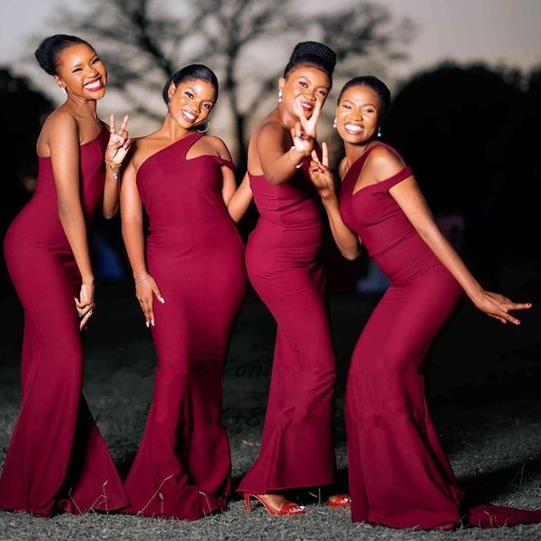 burgundy one shoulder bridesmaid dresses long mermaid 2022 sleeveless simple wedding party dress for women maid of honor, White;pink
burgundy one shoulder bridesmaid dresses long mermaid 2022 sleeveless simple wedding party dress for women maid of honor, White;pink