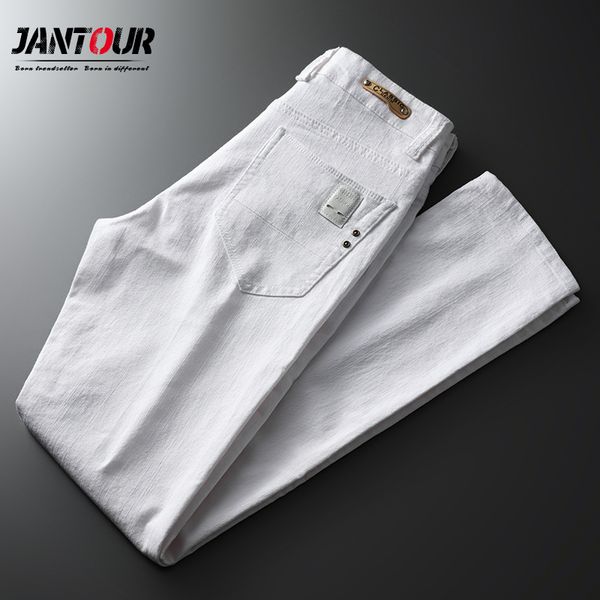 jantour brand spring summer white jeans men's street wear twill trousers men jean pontallon homme skinny pencil pants male q0105, Black;white
jantour brand spring summer white jeans men's street wear twill trousers men jean pontallon homme skinny pencil pants male q0105, Black;white