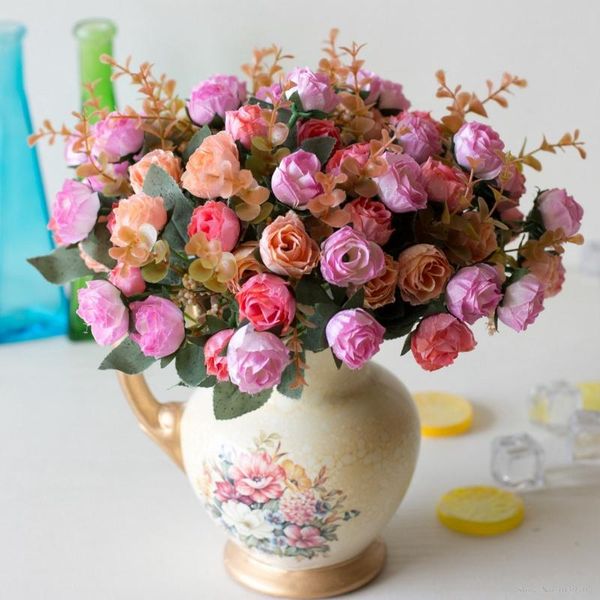 decorative flowers & wreaths 21 heads/bouquet silk rose european style artificial flower bouquet fake wedding home party decora
decorative flowers & wreaths 21 heads/bouquet silk rose european style artificial flower bouquet fake wedding home party decora