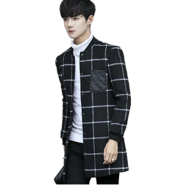men's jackets mens clothing plaid men woolen coat trench coats & matching clothes slim casual fashion male outerwear, Black;brown
men's jackets mens clothing plaid men woolen coat trench coats & matching clothes slim casual fashion male outerwear, Black;brown