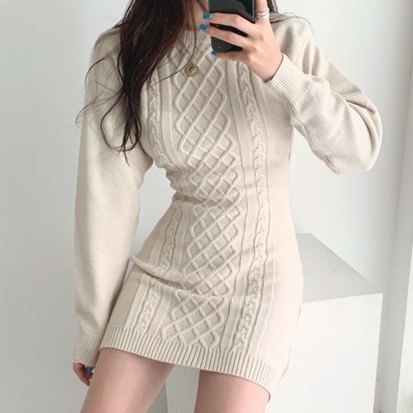 fashion hollow out waist sweater dress women autumn winter high elastic twist knitted dress casual bodycon mini dress 3 colors 201029, Black;gray
fashion hollow out waist sweater dress women autumn winter high elastic twist knitted dress casual bodycon mini dress 3 colors 201029, Black;gray
