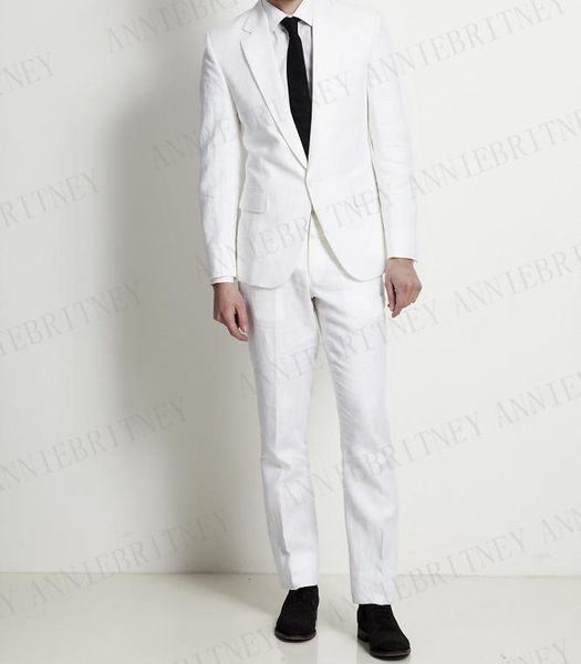 white linen men suit casual blazer custom groom slim fit beach men suits set 2 pieces jacket pants costume homme1, White;black
white linen men suit casual blazer custom groom slim fit beach men suits set 2 pieces jacket pants costume homme1, White;black