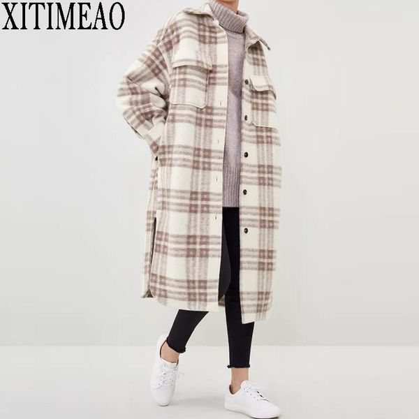 women's wool & blends 2021 autumn winter contrast colorplaid woolen coat loose casual thickened warm women long woollen overcoat with b, Black
women's wool & blends 2021 autumn winter contrast colorplaid woolen coat loose casual thickened warm women long woollen overcoat with b, Black