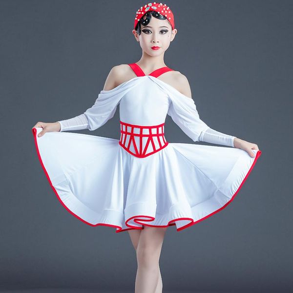 stage wear 2021 latin dance dress for girls performance clothes children white strapless practice kids costumes, Black;red
stage wear 2021 latin dance dress for girls performance clothes children white strapless practice kids costumes, Black;red