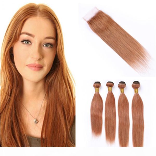 medium brown brazilian virgin hair extensions with closure #30 light brown straight human hair weaves 4bundles with lace closure 4x4, Black;brown 
medium brown brazilian virgin hair extensions with closure #30 light brown straight human hair weaves 4bundles with lace closure 4x4, Black;brown