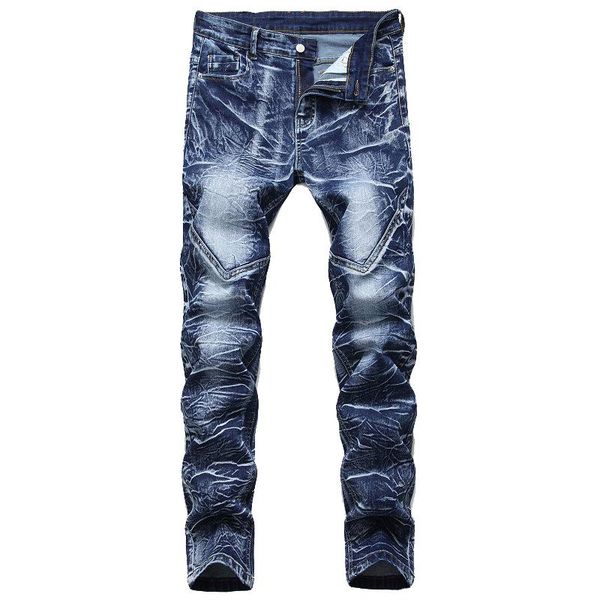 denim jeans designer moto biker straight slim elastic jeans for men autumn spring hip hop punk rock denim trouers size 28-42, Blue
denim jeans designer moto biker straight slim elastic jeans for men autumn spring hip hop punk rock denim trouers size 28-42, Blue