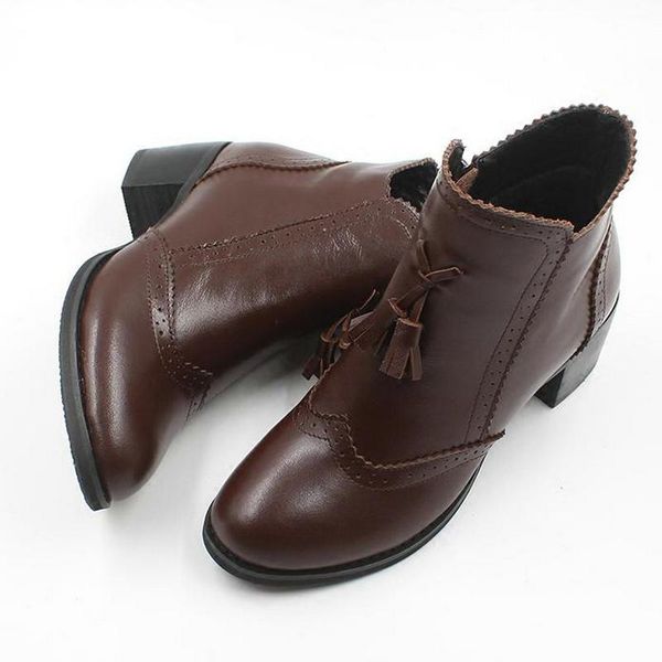 boots genuine leather vintage high-heeled ankle for women sales tassel short side zipper large size, Black
boots genuine leather vintage high-heeled ankle for women sales tassel short side zipper large size, Black