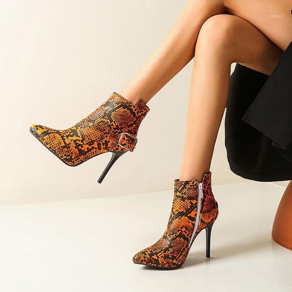 snake print elegant women boots extreme fetish thin high heels party pointed toe buckle ankle boots woman shoes1, Black
snake print elegant women boots extreme fetish thin high heels party pointed toe buckle ankle boots woman shoes1, Black