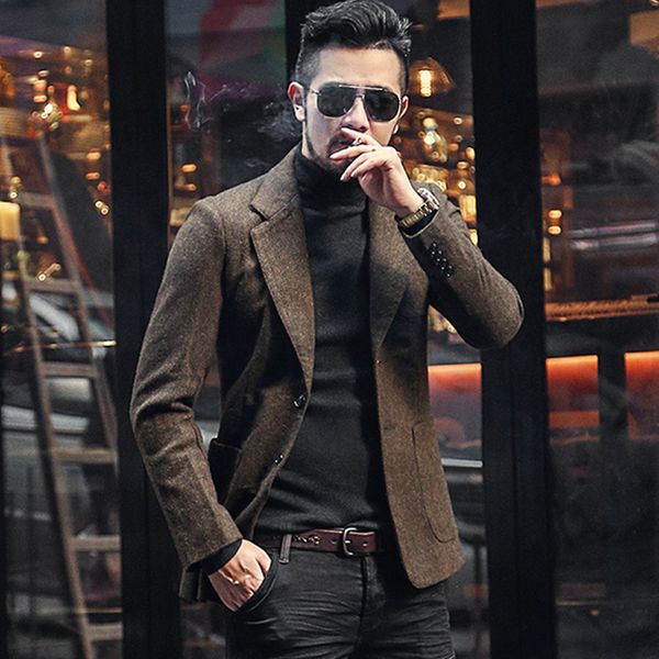 men autumn and winter new dark blue texture woolen suit blazer men's casual england style slim gentlemen business suit f196-3 201104, White;black
men autumn and winter new dark blue texture woolen suit blazer men's casual england style slim gentlemen business suit f196-3 201104, White;black