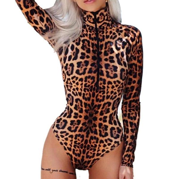 women leopard long sleeve bodysuit stretch leotard zipper fashion playsuits & bodysuits women female, Black;white
women leopard long sleeve bodysuit stretch leotard zipper fashion playsuits & bodysuits women female, Black;white
