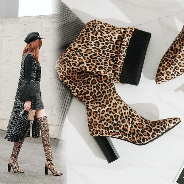 leopard women over the knee high socks boots plus size high heeled shoes woman autumn winter warm long boots1, Black
leopard women over the knee high socks boots plus size high heeled shoes woman autumn winter warm long boots1, Black