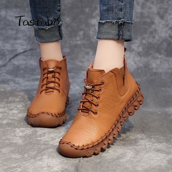 tastabo handmade ankle boots with fur retro boots shoes women fashion handmade slip-on soft leather winter warm boots ladies t200425, Black
tastabo handmade ankle boots with fur retro boots shoes women fashion handmade slip-on soft leather winter warm boots ladies t200425, Black