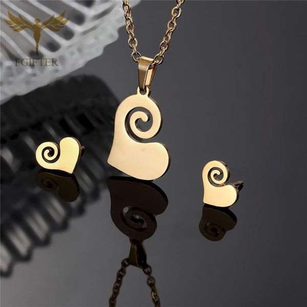 2020 new women's necklace stud earrings set charm gold love pendant bijoux stainless steel jewelry chain, Silver
2020 new women's necklace stud earrings set charm gold love pendant bijoux stainless steel jewelry chain, Silver