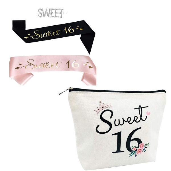 party decoration sweet 16 canvas crown makeup cosmetic bag hair clip sash girls 16th years old sixteen birthday gift favor supplies
party decoration sweet 16 canvas crown makeup cosmetic bag hair clip sash girls 16th years old sixteen birthday gift favor supplies