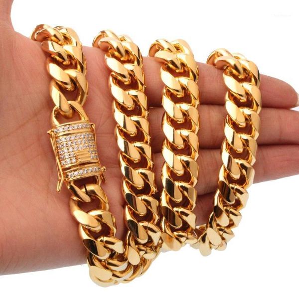 huge 14mm stainless steel cuban miami chains necklaces cz zircon box lock big heavy gold chain for men hip hop rapper jewelry1, Silver
huge 14mm stainless steel cuban miami chains necklaces cz zircon box lock big heavy gold chain for men hip hop rapper jewelry1, Silver