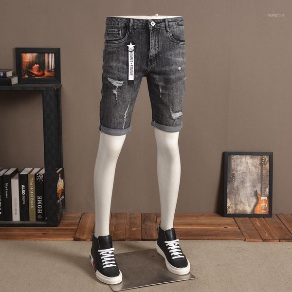 ripped denim shorts casual 2020 summer jeans fashion dark gray straight regular knee length jean1, Blue
ripped denim shorts casual 2020 summer jeans fashion dark gray straight regular knee length jean1, Blue