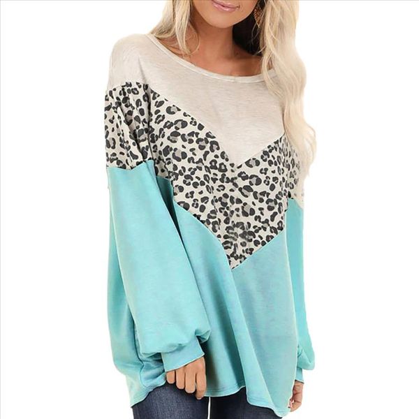 shirt for women leopard patchwork print long sleeved pullover fashion color matching shirt round neck long sleeved 20, White
shirt for women leopard patchwork print long sleeved pullover fashion color matching shirt round neck long sleeved 20, White