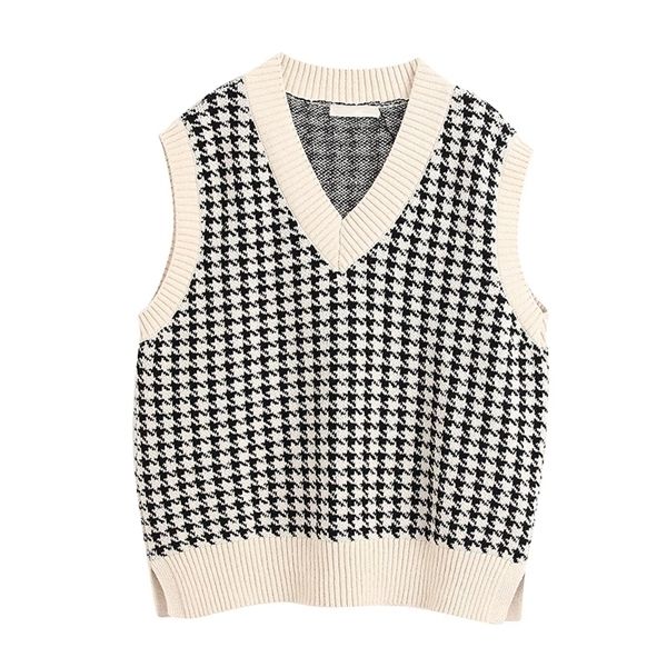 plaid knitted sweater vest women 2020 oversized pullover vintage sleeveless v-neck korean female waistcoat sweater q1217, White;black
plaid knitted sweater vest women 2020 oversized pullover vintage sleeveless v-neck korean female waistcoat sweater q1217, White;black