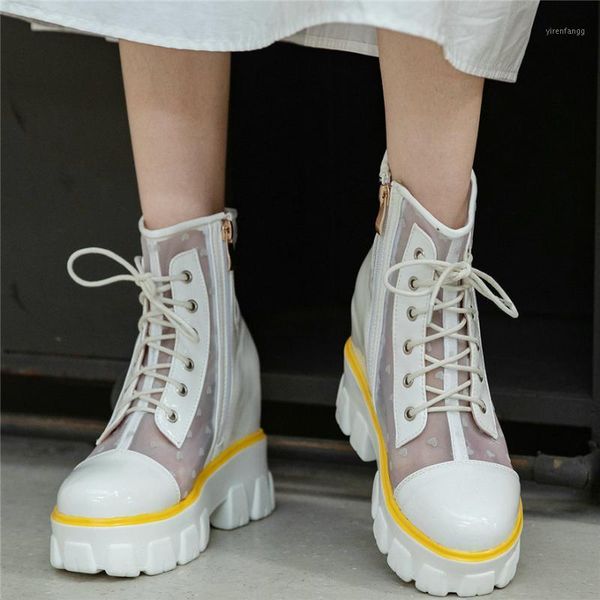 women patent leather hidden wedges high heel ankle boots female lace up round toe fashion sneakers summer platform pumps shoes1, Black
women patent leather hidden wedges high heel ankle boots female lace up round toe fashion sneakers summer platform pumps shoes1, Black