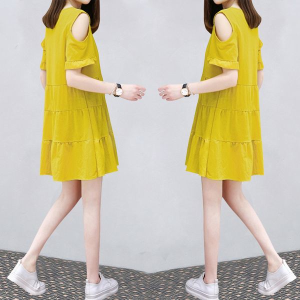 new female summer 2021 wear korean size show thin off shoulder medium length dressed line to woman ygdm, Black;gray
new female summer 2021 wear korean size show thin off shoulder medium length dressed line to woman ygdm, Black;gray