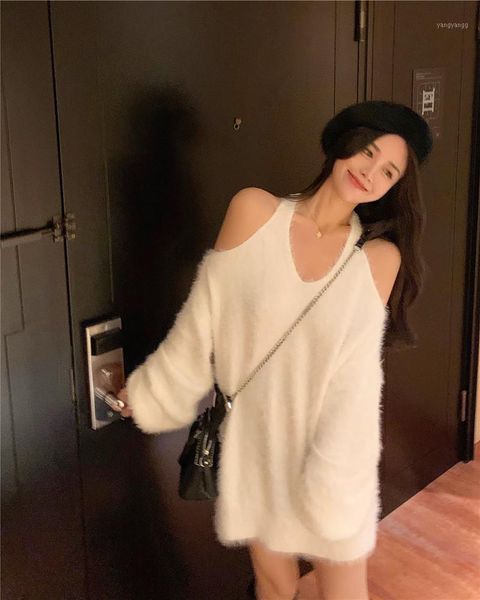 women's real-time sweaters women's loose outer wear pullover medium length lazy wind off shoulder soft knitted, White;black
women's real-time sweaters women's loose outer wear pullover medium length lazy wind off shoulder soft knitted, White;black