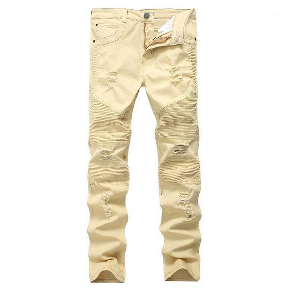 2019 new fashion khaki biker jeans pleated design mens skinny slim stretch denim pants men hip hop street destroyed ripped jeans1, Blue
2019 new fashion khaki biker jeans pleated design mens skinny slim stretch denim pants men hip hop street destroyed ripped jeans1, Blue