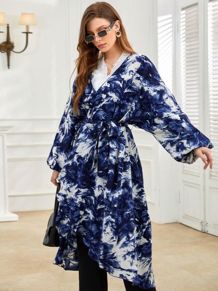 tie dye belted kimono m83x#, White;black
tie dye belted kimono m83x#, White;black