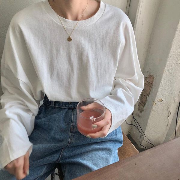 6 colors 2020 spring autumn korean ins style solid color loose basic long sleeve t shirts womens tee shirt femme (x209, White
6 colors 2020 spring autumn korean ins style solid color loose basic long sleeve t shirts womens tee shirt femme (x209, White