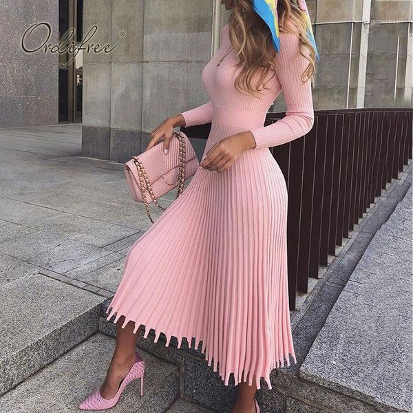 ordi2019 autumn winter women knitted pleated dress long sleeve elegant lady party midi dress slim long sweater1, Black;gray
ordi2019 autumn winter women knitted pleated dress long sleeve elegant lady party midi dress slim long sweater1, Black;gray