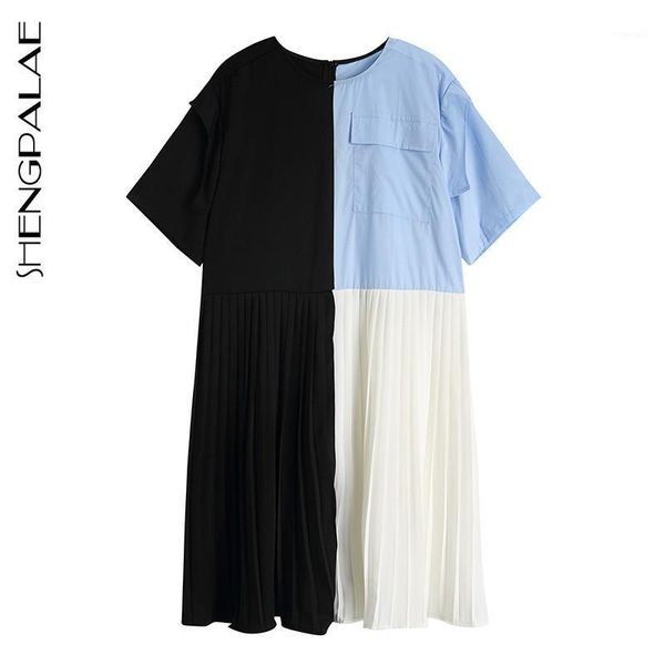 shengpalae 2020 spring summer round neck short sleeve brief pleated draped hit color personality dress women fashion tide jx8761, Black;gray
shengpalae 2020 spring summer round neck short sleeve brief pleated draped hit color personality dress women fashion tide jx8761, Black;gray