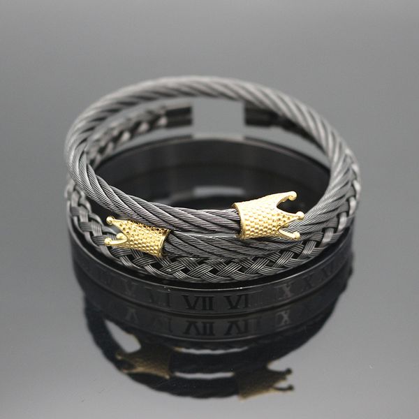 sell men fashion bracelet bangle new 3pcs/set stainless steel wire crown bracelets & bangles for men fascination jewelry b1205, Black
sell men fashion bracelet bangle new 3pcs/set stainless steel wire crown bracelets & bangles for men fascination jewelry b1205, Black