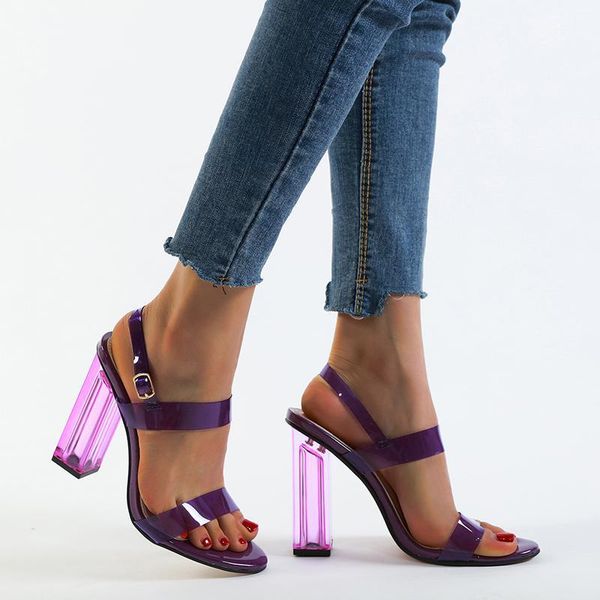 sandals fashion transparent high heels square heeled open toe slip on back strap colorful dress shoes woman plus size 421, Black
sandals fashion transparent high heels square heeled open toe slip on back strap colorful dress shoes woman plus size 421, Black