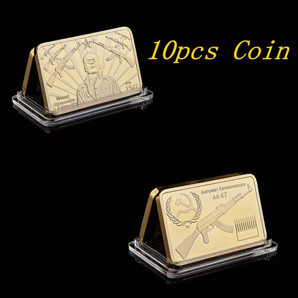 10pcs ak47 rifle kalaschnikow cccp russian craft 1947 gold layered ingot/bar collection arts gifts souvenir
10pcs ak47 rifle kalaschnikow cccp russian craft 1947 gold layered ingot/bar collection arts gifts souvenir