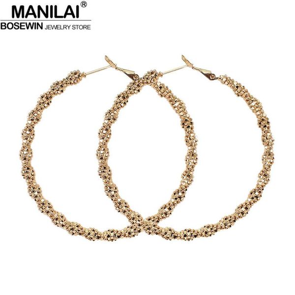 charm manilai 60mm diameter alloy hoop earrings for women punk twisted circle metal statement big jewelry wholesale, Golden
charm manilai 60mm diameter alloy hoop earrings for women punk twisted circle metal statement big jewelry wholesale, Golden