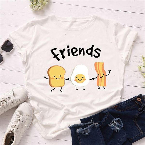 new summer women t shirt egg bread bacon print funny friends t shirts girls harajuku streetwear t shirt women, White
new summer women t shirt egg bread bacon print funny friends t shirts girls harajuku streetwear t shirt women, White