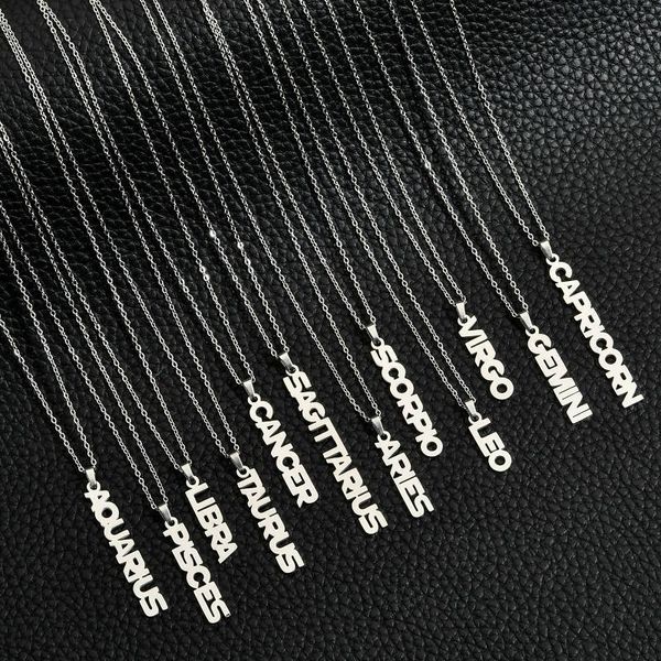 constellation fashion stainless steel jewelry 12 chain gold silver letter pendant necklace for women men
constellation fashion stainless steel jewelry 12 chain gold silver letter pendant necklace for women men