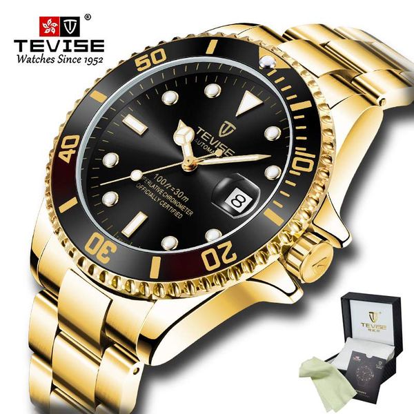 drop shipping tevise men luxury automatic watch men golden stainless steel mechanical watch with box relogio masculino, Slivery;brown
drop shipping tevise men luxury automatic watch men golden stainless steel mechanical watch with box relogio masculino, Slivery;brown