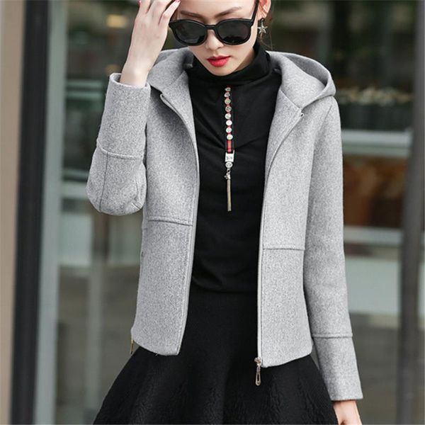 women hooded woolen coat 2019 new slim short casual blend autumn winter outwear jacket female overcoat 5 color plus size s-xxxl, Black;brown
women hooded woolen coat 2019 new slim short casual blend autumn winter outwear jacket female overcoat 5 color plus size s-xxxl, Black;brown