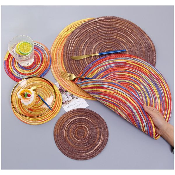 rainbow color placemat bowl satin dyed ramie cotton yarn woven cup pad round plate mat individual mantle dining coaster set f wmtllb
rainbow color placemat bowl satin dyed ramie cotton yarn woven cup pad round plate mat individual mantle dining coaster set f wmtllb