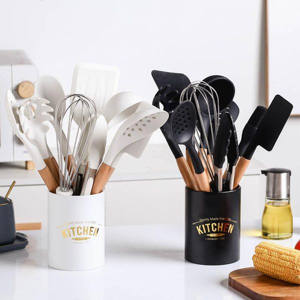 10pcs silicone cooking utensils set non stick spatula soup spoon eggbeater food clip wooden handle with storage box kitchen tool wmtqps
10pcs silicone cooking utensils set non stick spatula soup spoon eggbeater food clip wooden handle with storage box kitchen tool wmtqps