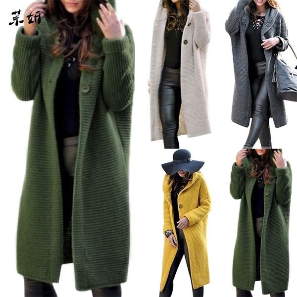autumn sweaters women long cardigan solid hooded sweater coats women knitting jacket plus size 5xl casual streetwear mujer y200720, White;black
autumn sweaters women long cardigan solid hooded sweater coats women knitting jacket plus size 5xl casual streetwear mujer y200720, White;black