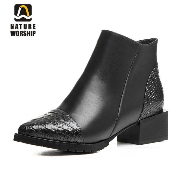 boots nature worship fashion geuine leather square heel women shoes zipper pointed toe ankle boot winter warm plush big size, Black
boots nature worship fashion geuine leather square heel women shoes zipper pointed toe ankle boot winter warm plush big size, Black