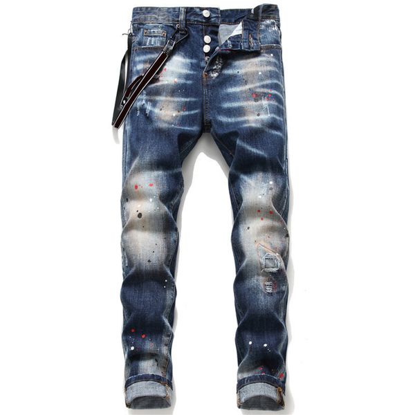 2021 Men Digner Jean Ditred Ripped Biker Slim Fit Motorcycle Denim For Men Fahion trackuit s pour homm, Blue
2021 Men Digner Jean Ditred Ripped Biker Slim Fit Motorcycle Denim For Men Fahion trackuit s pour homm, Blue