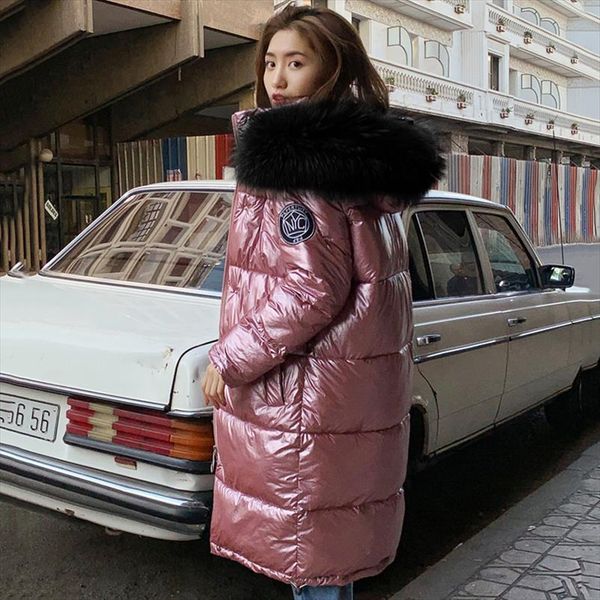 winter jacket women warm thicken hooded with fur long coat shining fabric stylish female parka, Black
winter jacket women warm thicken hooded with fur long coat shining fabric stylish female parka, Black