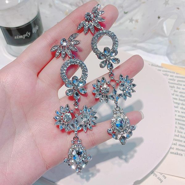 korean new trendy style luxury shiny crystal waterdrop flower dangle earrings for women girl elegant party jewelry, Silver
korean new trendy style luxury shiny crystal waterdrop flower dangle earrings for women girl elegant party jewelry, Silver